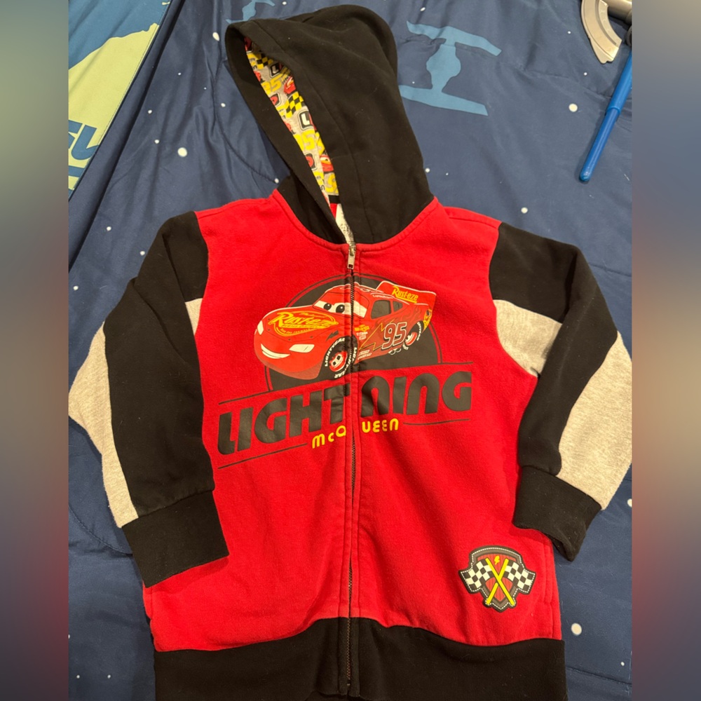 Disney Lightning McQueen Red and Black Cars Hoodie